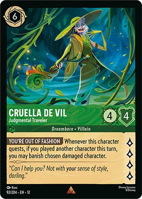 Cruella De Vil - Judgmental Traveler 92/204 Rare Wilds Unknown