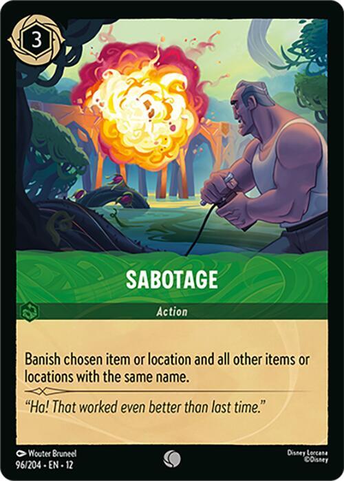 Sabotage 96/204 Common Wilds Unknown NM