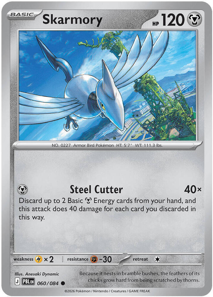 Skarmory PBL 060/084 Common Reverse Holo