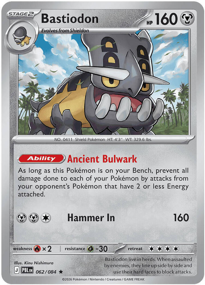 Bastiodon PBL 062/084 Rare Holo