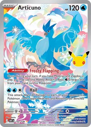Articuno 30C 132/128 Illustration Rare Holo