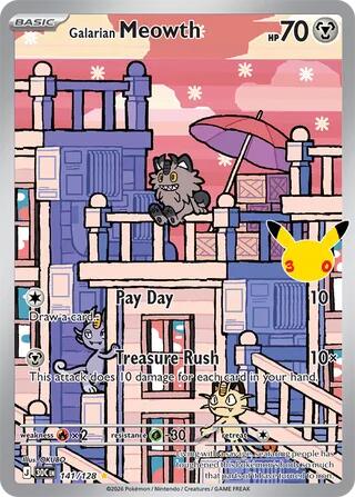 Galarian Meowth 30C 141/128 Illustration Rare Holo