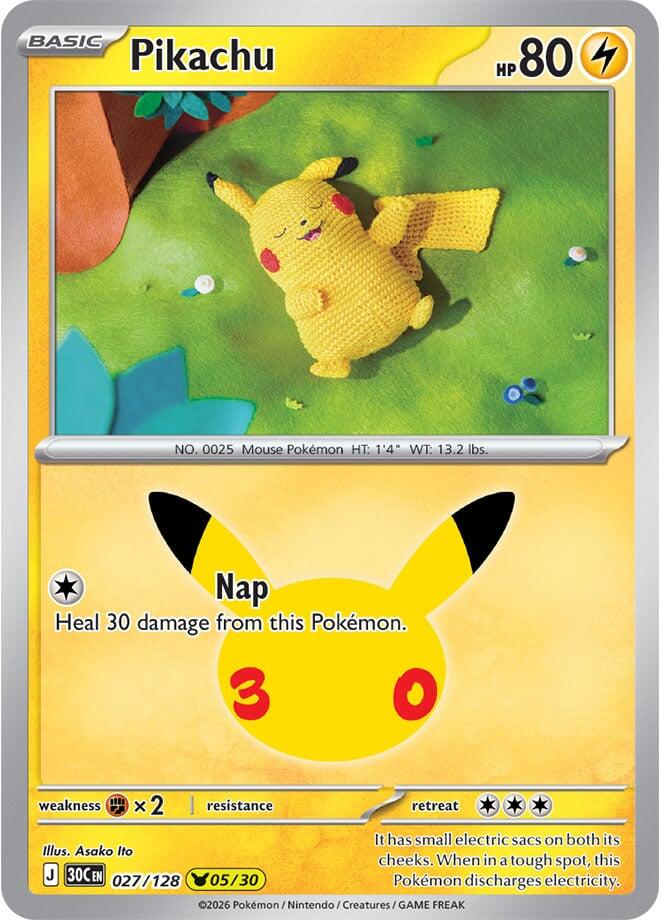 Pikachu 30C 027/128 Pikachu Rare Holo