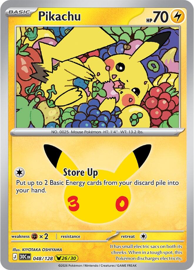 Pikachu 30C 048/128 Pikachu Rare Holo