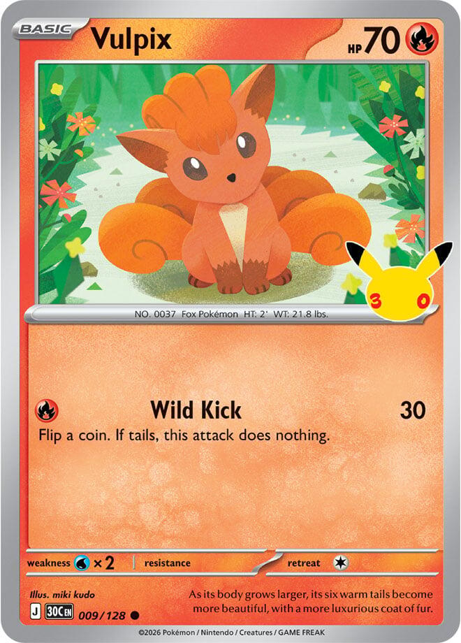 Vulpix 30C 009/128 Common Holo