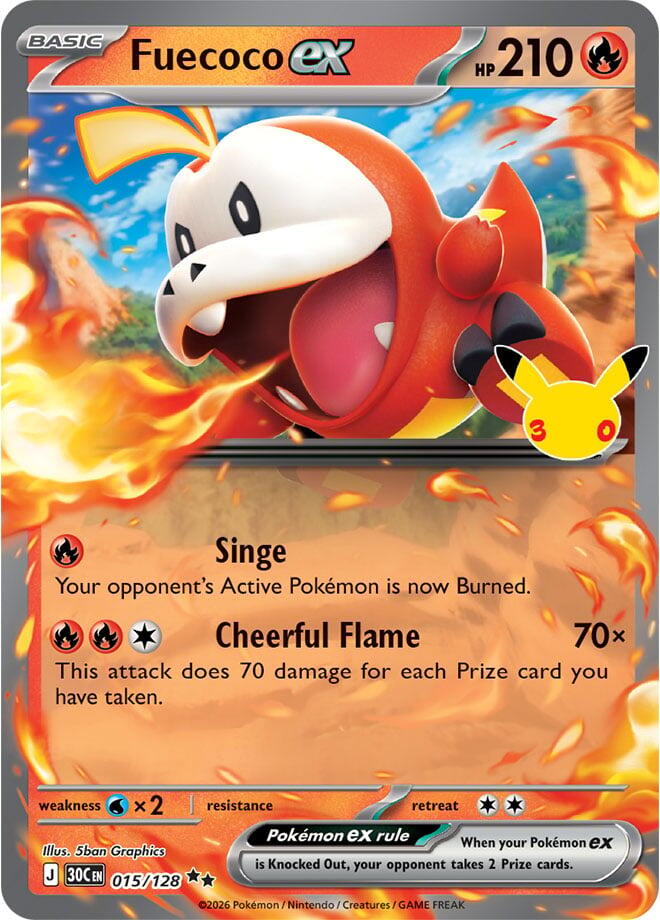 Fuecoco ex 30C 015/128 Double Rare Holo
