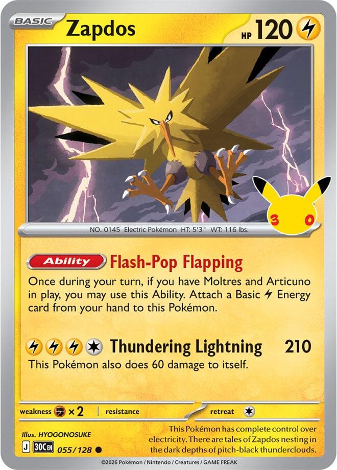 Zapdos 30C 055/128 Common Holo