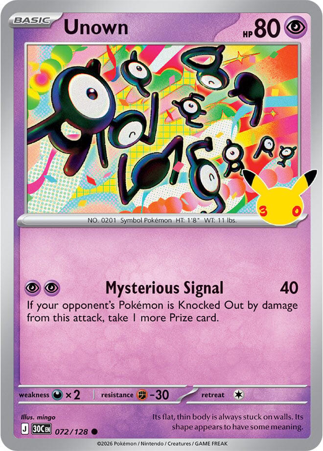 Unown 30C 072/128 Common Holo