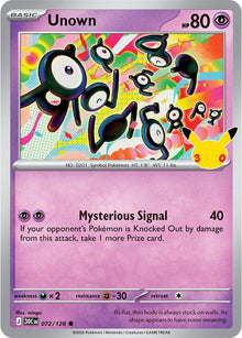 Unown 30C 072/128 Common Holo