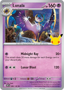 Lunala 30C 080/128 Rare Holo