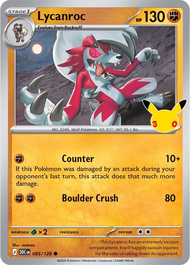 Lycanroc 30C 085/128 Common Holo