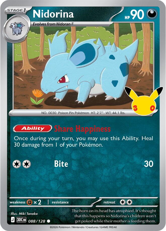 Nidorina 30C 088/128 Common Holo