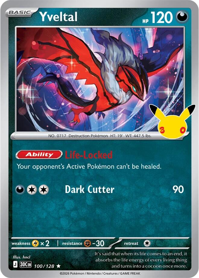 Yveltal 30C 100/128 Rare Holo