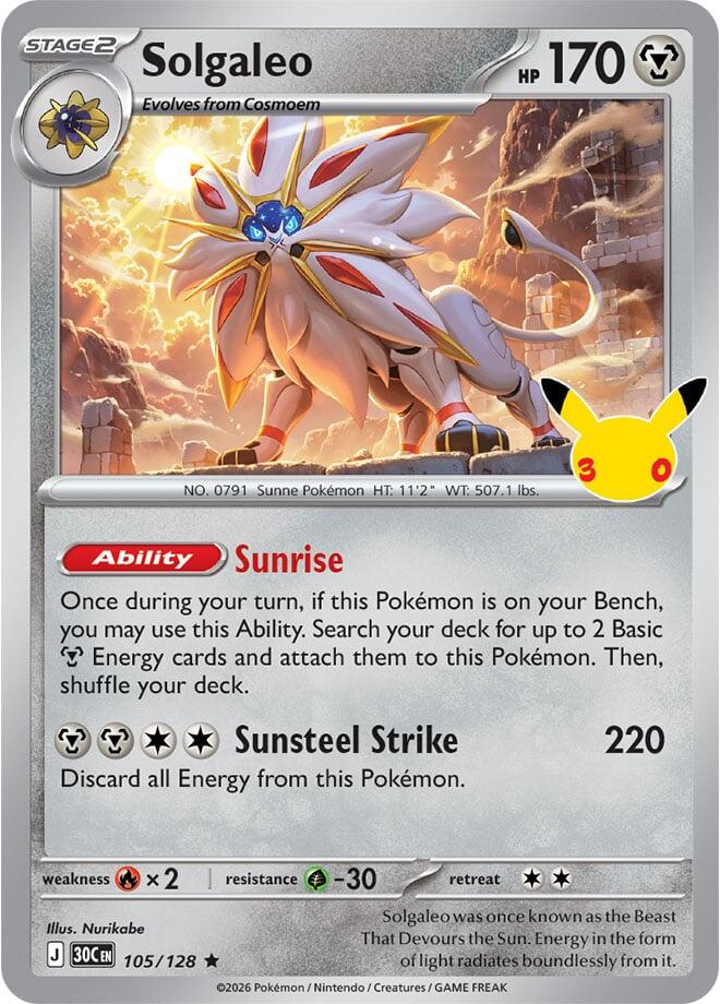 Solgaleo 30C 105/128 Rare Holo