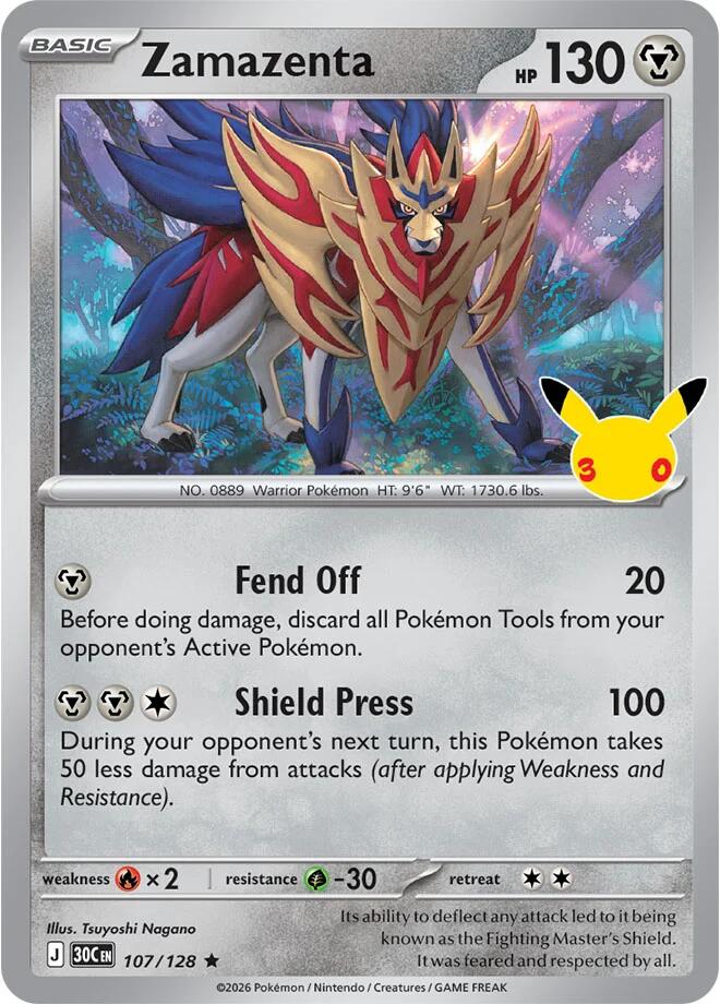 Zamazenta 30C 107/128 Rare Holo