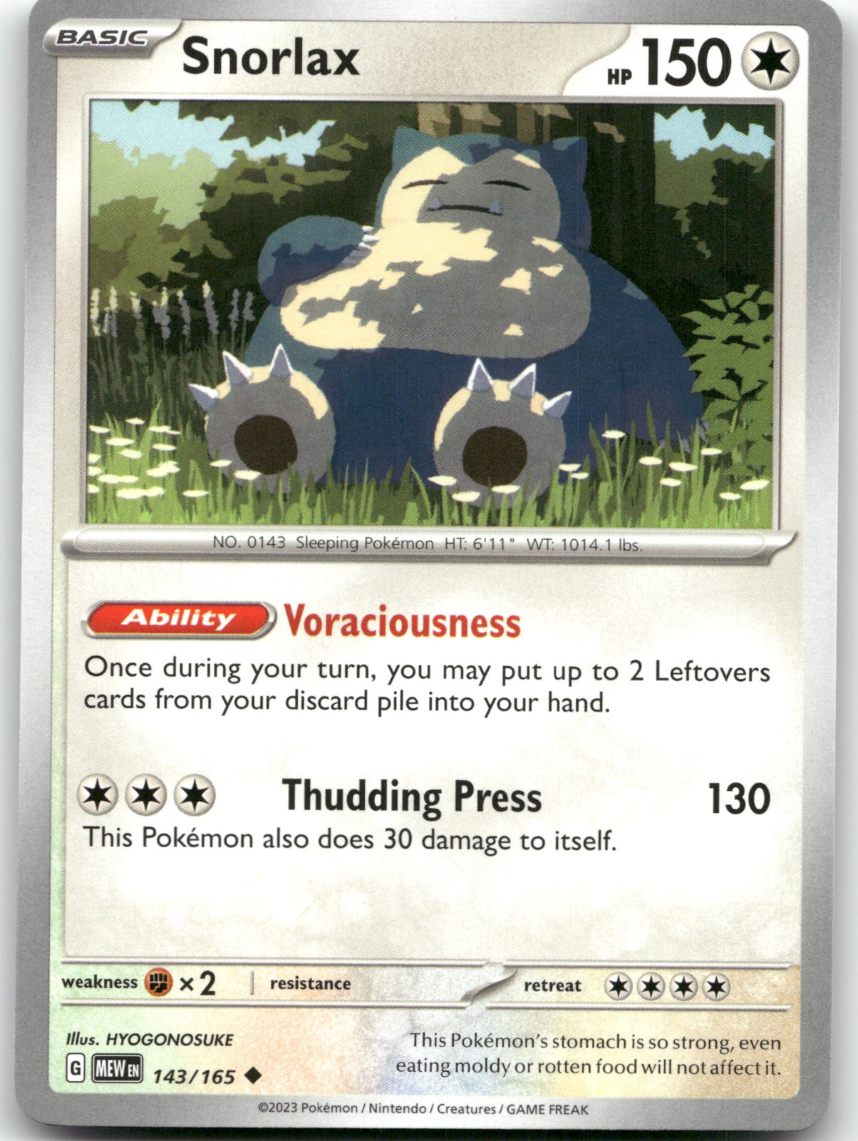 Snorlax MEW 143/165 Uncommon