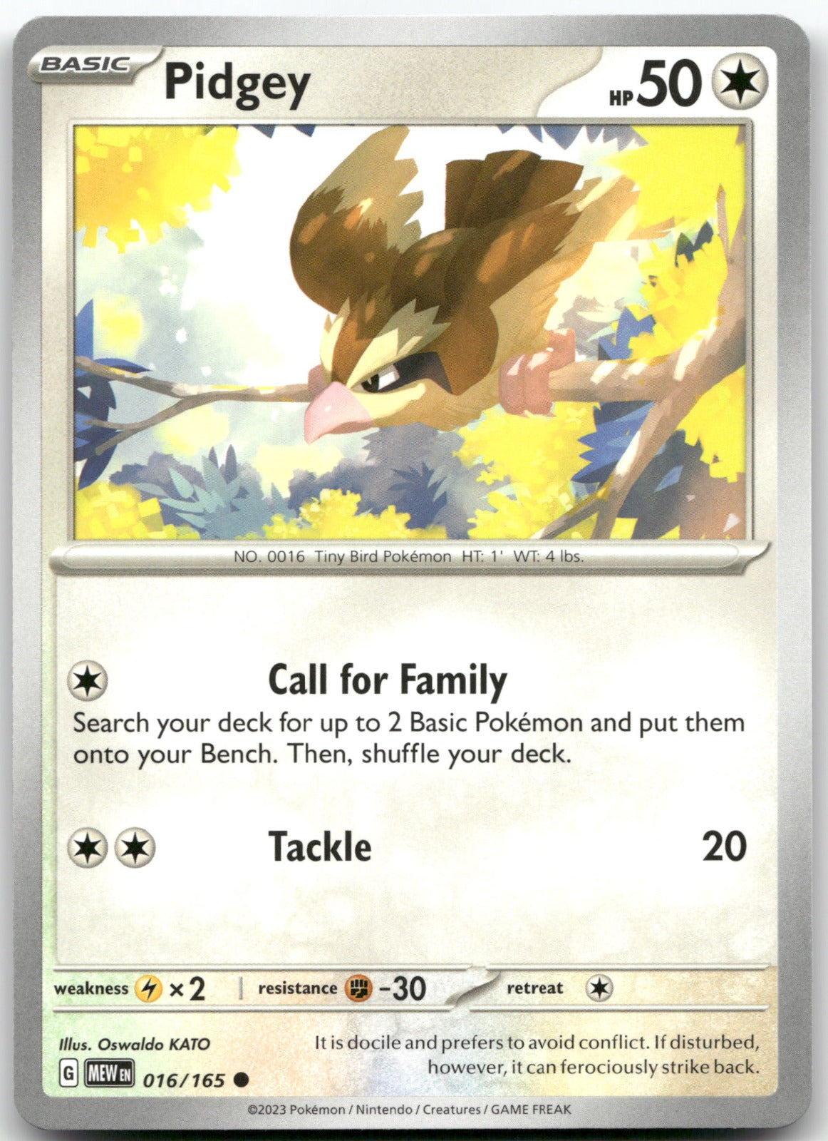Pidgey MEW 016/165 Common