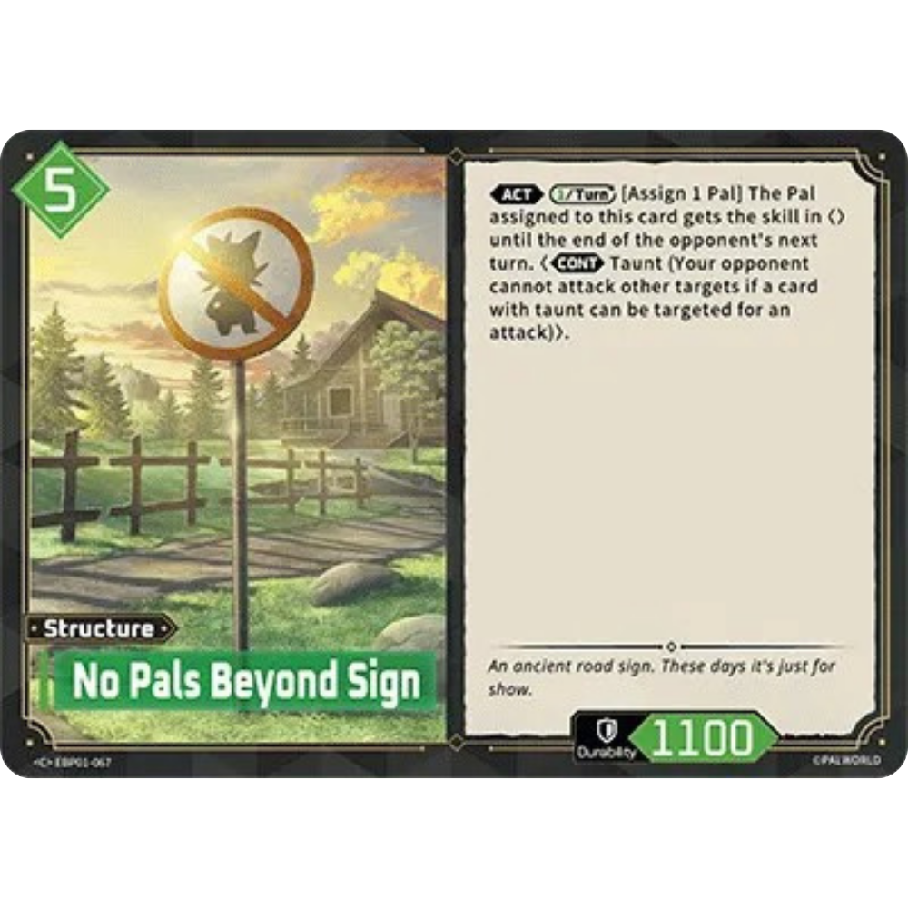 No Pals Beyond Sign EBP01-067 C