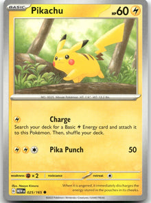 Pikachu MEW 025/165 Common