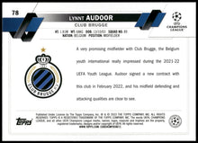 Lynnt Audoor 2022-23 Topps UEFA Club Competitions 1st Edition 78 RC