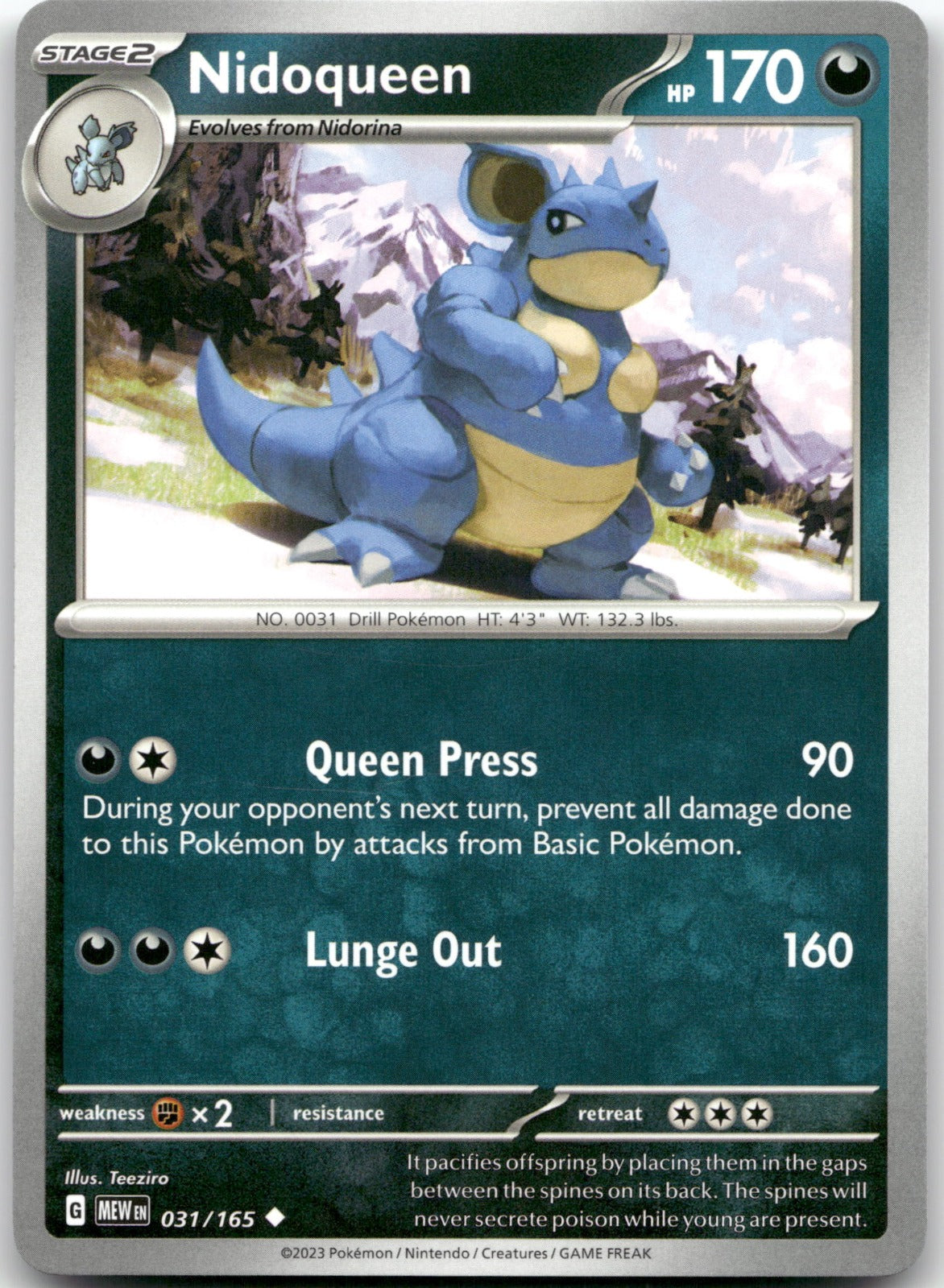Nidoqueen MEW 031/165 Uncommon