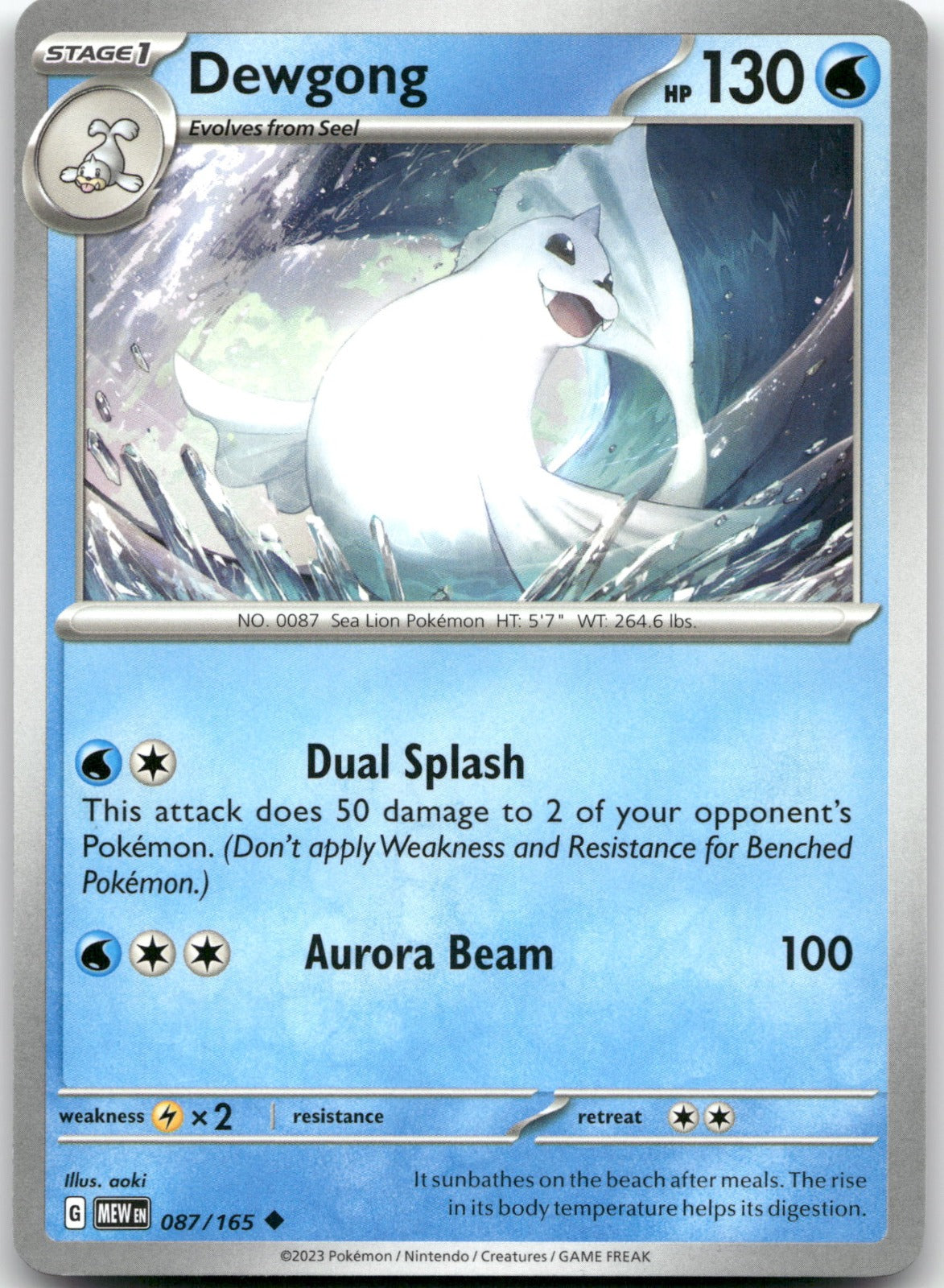 Dewgong MEW 087/165 Uncommon