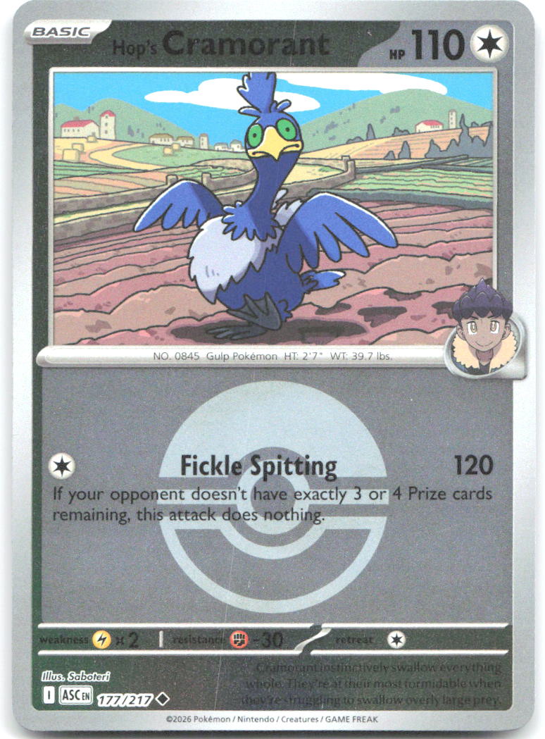 Hop's Cramorant (Poke Ball) ASC 177/217 Uncommon Reverse Holo