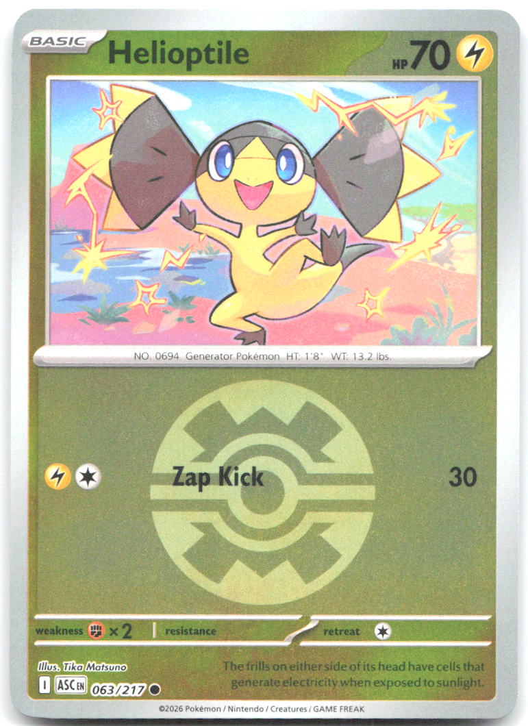 Helioptile (Quick Ball) ASC 063/217 Common Reverse Holo